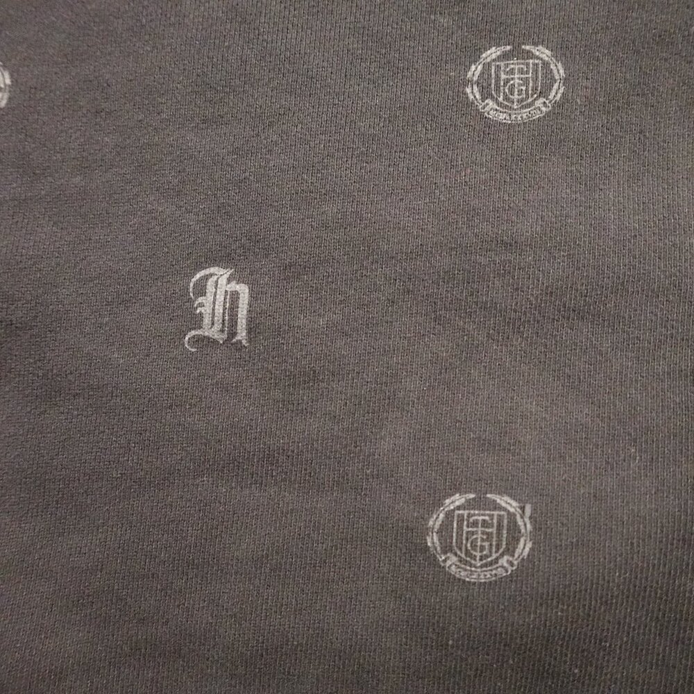Honor the Gift Crest Monogram Raw Edge Pullover Sweater men's XL black modded - Picture 2 of 9